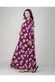 Ladies Floral Jalabiya – Lavender and Pink Floral, Full-Sleeve with Embroidered Design - 3