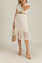 women's ecru straw belted lace dress DK0001 - 4