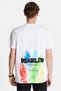 Relax Fit Relaxed Fit Cotton Front and Back Print and Embroidery Detail Crew Neck White Men's T-Shirt - 5