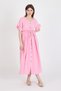 Pink 100% Cotton Ruffle Sleeve Detailed Button Dress 4781A - 7