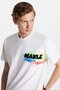 Relax Fit Relaxed Fit Cotton Front and Back Print and Embroidery Detail Crew Neck White Men's T-Shirt