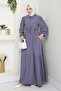 Lara Half-Buttoned Shirt Collar Dress