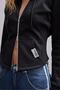 Black Fitted Zipper Hooded Sweatshirt - 4