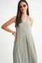 4700 Women's V-Neck Front Pleated Dress Çağla - 2