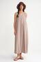4700 Women's V-Neck Front Pleated Dress Latte - 3
