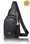 Black Leather Unisex Cross Strap Waist Bag Chest Bag Headphone Outlet Shoulder Bag Single Arm Bodybag