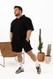 Men's Black Polo Neck Oversize T-Shirt – Modern and Stylish 100% Cotton - 2
