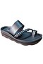 1724 Black Skin Flip Flops Comfort Casual Anatomic Slippers - 3