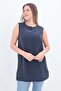 Indigo-Basic Zero Sleeve Undershirt Tunic