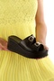 Comfort Women's Padded Matte Black Double Buckle Slippers - 5