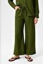 Khaki Women's Pants with Slits at the Legs - 2