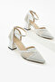 Clea Women's Mesh Thick Heeled Shoes Silver - 4