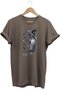 Türkiye Bozkurt Göktürk Türk Yazılı Ve Kurt Baskılı Regular Fit 100% Cotton Brown T-Shirt