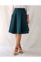 Emerald Green Six Piece Woven A-Line Skirt - 6