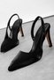 Tuly Women's Bow Chain Detailed Ankle Strap Heeled Shoes 4047 - 4
