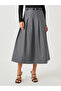 Pleated A-Line Midi Skirt - 2