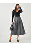Pleated A-Line Midi Skirt