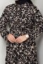 Brush Pattern Half Button Dress Black - 4