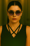 Round Sunglasses with Transparent Gray Frame and Purple Glass – Unisex Retro Model - 2