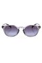Round Sunglasses with Transparent Gray Frame and Purple Glass – Unisex Retro Model - 3