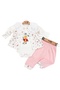 Newest Organic Cotton Floral Patterned Fishtail Collar 3-Piece Bodysuit Set Newborn Hospital Release - 2