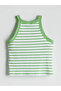Green Halter Neck Girl's Crop Tank Top - 3