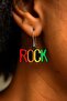 Rock Letter Shaped Enamel Women's Earrings Double Pieces Handmade Earrings - 2
