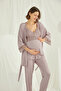 Monamise Lohussa Women's Mink Special Design Lace Pregnant Maternity 3-Piece Pajama Set