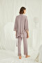 Monamise Lohussa Women's Mink Special Design Lace Pregnant Maternity 3-Piece Pajama Set - 6