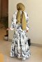 Patterned Hijab Dress Khaki 561 - 5