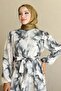 Patterned Hijab Dress Khaki 561 - 2