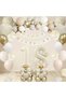 Young Child Adult Happy Brithday Age Number Gold and Sand Beige Birthday Party Celebration Set Ornament