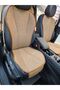 Brown Color Linen Pocket & Sweat-Proof Auto Seat Cushion Set (Front Back Full Set) 7 Pieces Universal - 4