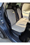 Beige Cream Color Linen Pocket & Sweat-Proof Auto Seat Cushion Set (Front Back Full Set) 7 Pieces Universa - 5