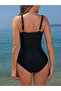 Off Shoulder Swimsuit for Women High Elasticity Black Stylish One Piece - 4
