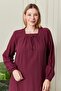 Women's Plus Size Seersucker Fabric Square Neck Dress - 7