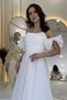 Women's Front Draped Halter Neck Bow Sleeve Detail Organza Evening Dress Baby Blue, Water Green, White - 3