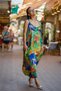 Green Color Strap Floral Patterned Bohemian Dress with Pocket Detail - 4