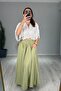 Seersucker Lined Long Skirt with Pockets - 4