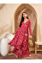 Floral Print Wrap Anarkali Kurta with Palazzos Set - 2