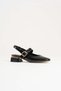 Show Gold Heel and Buckle Detailed Stylish Square Toe Patent Leather Women's Shoes - 7