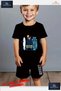 Children's Unisex “Ayick Black Surf Sapka“ Custom Printed Crew Neck T-Shirt - Shorts Set - 2