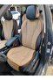 Brown Color Linen Pocket & Sweat-Proof Auto Seat Cushion Set (Front Back Full Set) 7 Pieces Universal