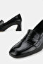 Women's Black Patent Leather Genuine Leather 35-41 Number Medium Heel Loafer Shoes - 5