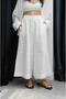 White Stitching Detailed 100% Linen Trousers - 2