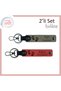 Meaningful Gift for Family after Birth, Heart Foot Motif 2-Piece Keychain Set, Ash Gray-Pomegranate