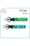 Name Writable Set, F Green-Turquoise, Suitable Gift for Baby Girl, Heart Foot Pattern Keychain