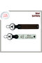 Souvenir to a Friend with Eastern Black Sea, Personalized Leather Keychain Set of 2, Name Written, Dark Brown-White