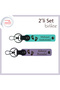 Heart Foot Themed Keychain Set, Turquoise-Purple Violet, Personal Gift about First Baby Excitement