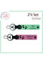Cute Armağan for New Baby Celebration, Heart Foot Pattern Keychain Set, Light Green-Pink